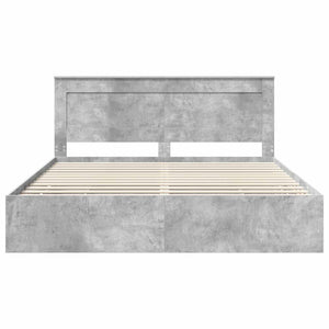 Σκελετός Κρεβατιού Σκυρόδεμα Γκρι 180 x 200 cm Μηχανήματος Ξύλο