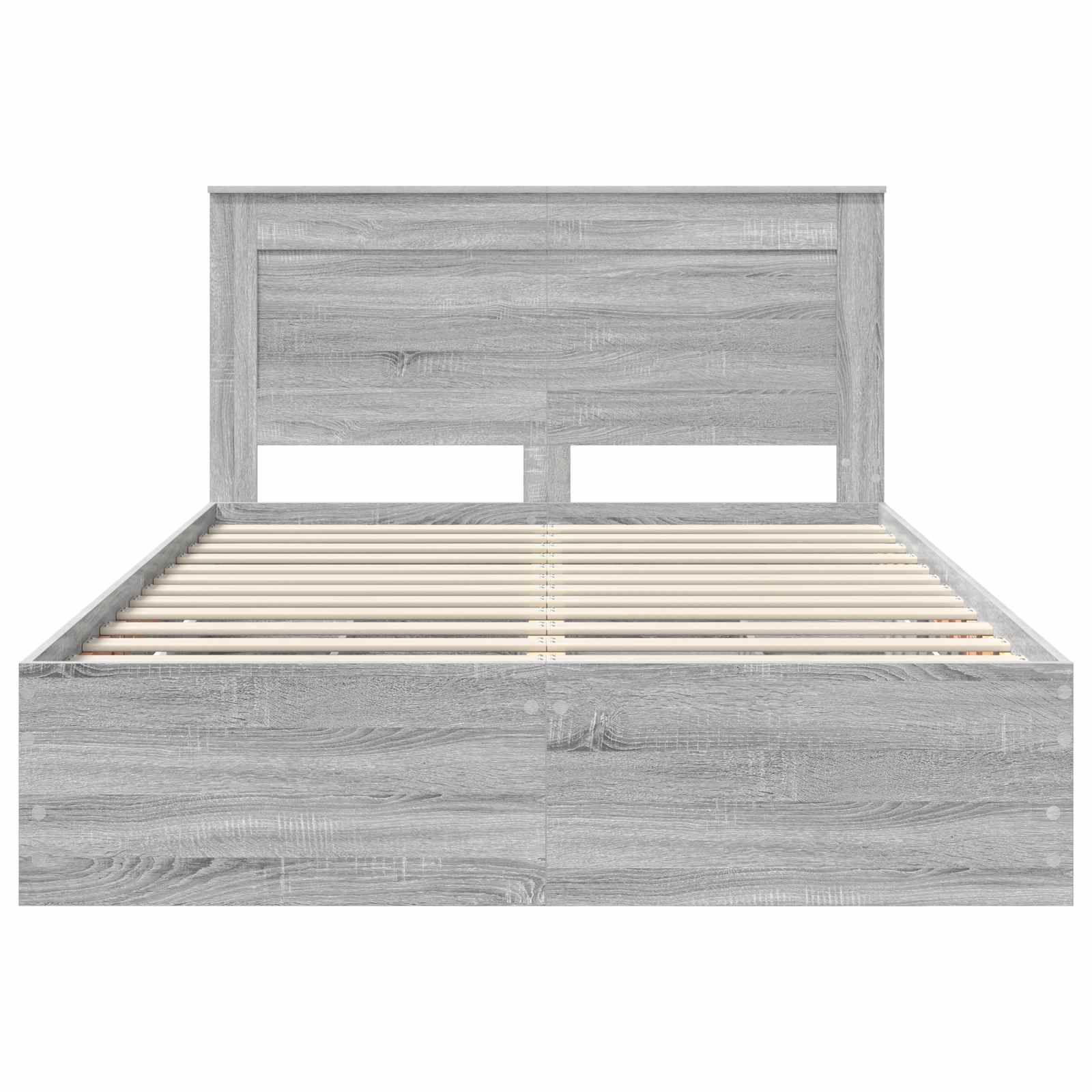 Σκελετός Κρεβατιού Γκρίζο Σονομα 140 x 190 cm Μηχανήματος Ξύλο