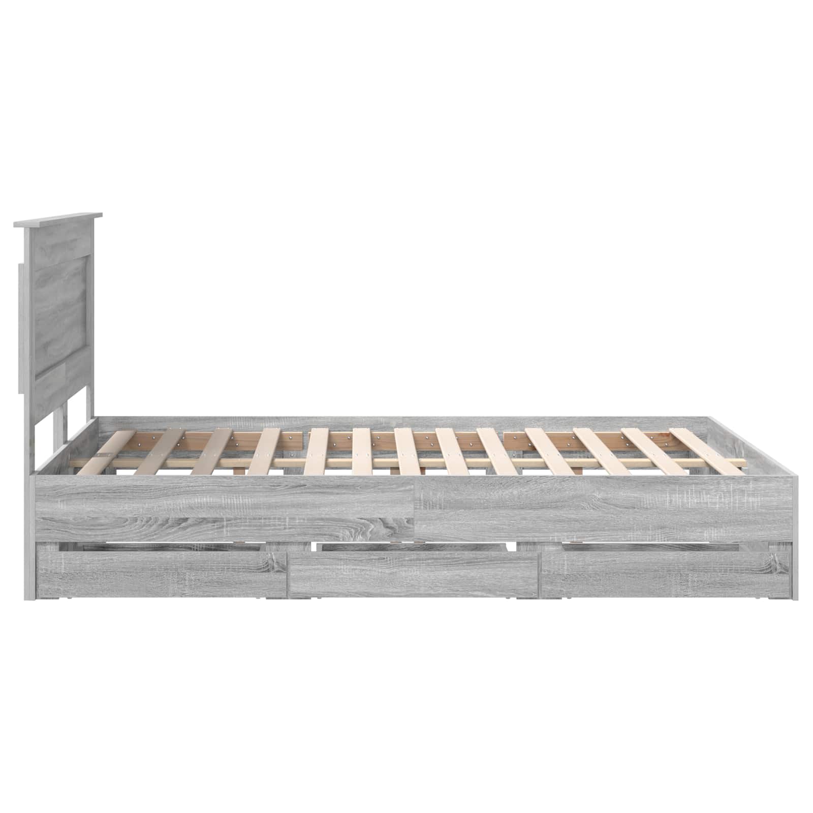Σκελετός Κρεβατιού Γκρίζο Σονομα 140 x 190 cm Μηχανήματος Ξύλο