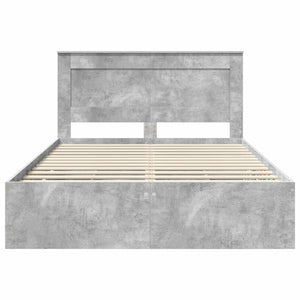 Σκελετός Κρεβατιού Σκυρόδεμα Γκρι 140 x 200 cm Μηχανήματος Ξύλο - Pakobazaar