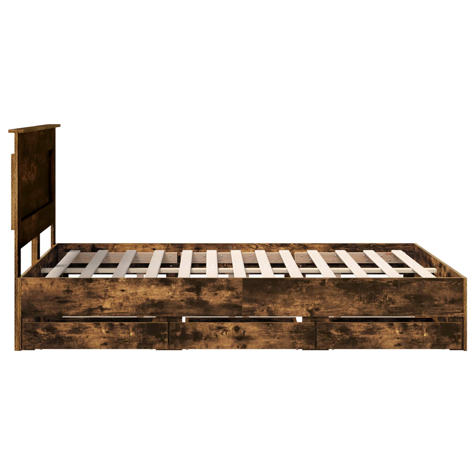 Σκελετός Κρεβατιού Καπνιστό Δρύς 140 x 200 cm Μηχανήματος Ξύλο