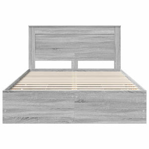 Σκελετός Κρεβατιού Γκρίζο Σονομα 140 x 200 cm Μηχανήματος Ξύλο