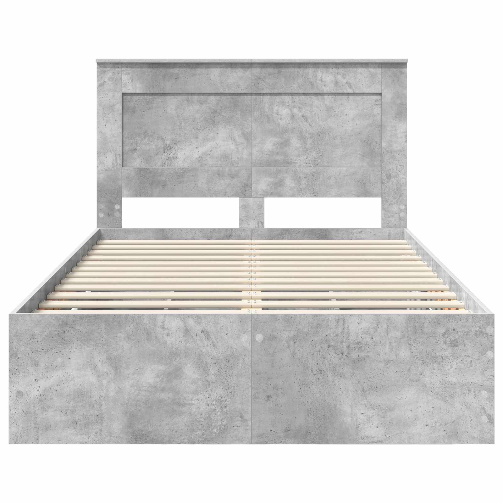 Σκελετός Κρεβατιού Σκυρόδεμα Γκρι 135 x 190 cm Μηχανήματος Ξύλο