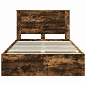 Σκελετός Κρεβατιού Καπνιστό Δρύς 135 x 190 cm Μηχανήματος Ξύλο