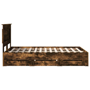 Σκελετός Κρεβατιού Καπνιστό Δρύς 135 x 190 cm Μηχανήματος Ξύλο