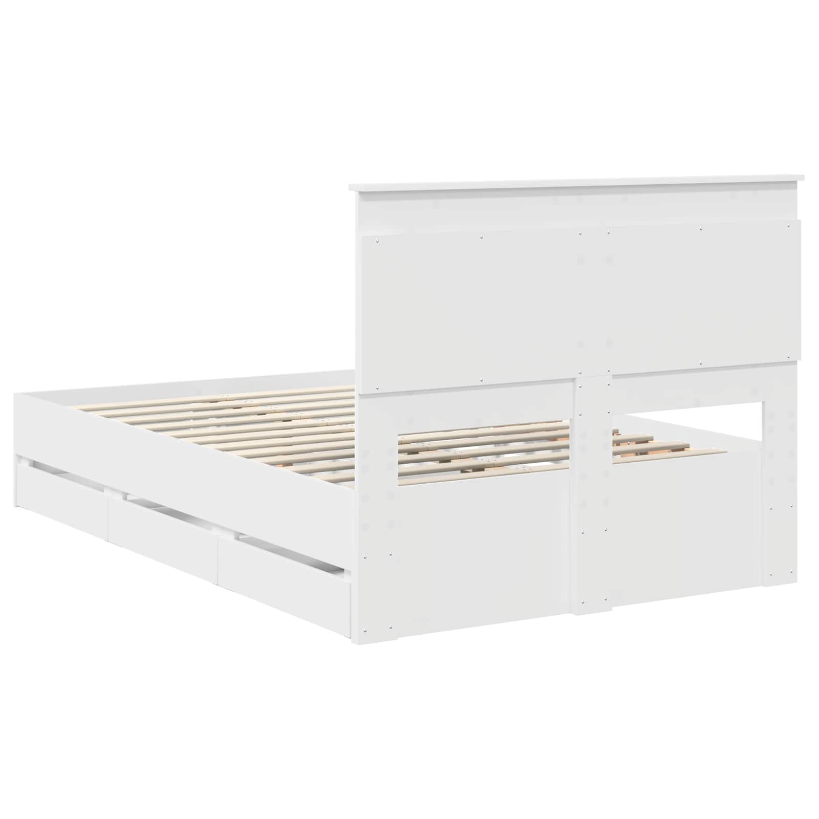 Σκελετός Κρεβατιού Λευκό 120 x 190 cm Μηχανήματος Ξύλο - Pakobazaar