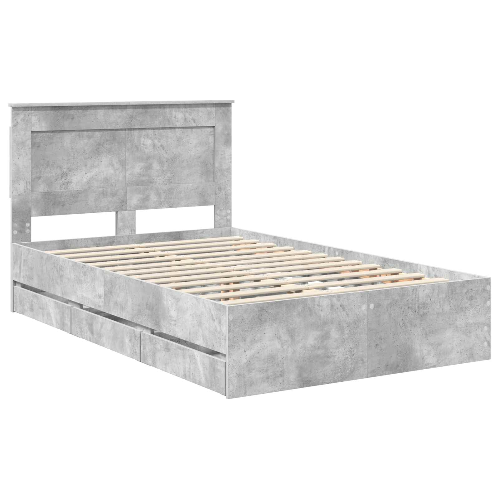 Σκελετός Κρεβατιού Σκυρόδεμα Γκρι 120 x 190 cm Μηχανήματος Ξύλο