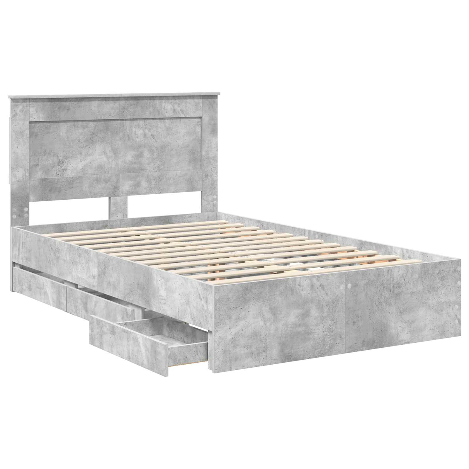 Σκελετός Κρεβατιού Σκυρόδεμα Γκρι 120 x 190 cm Μηχανήματος Ξύλο