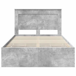 Σκελετός Κρεβατιού Σκυρόδεμα Γκρι 120 x 190 cm Μηχανήματος Ξύλο - Pakobazaar