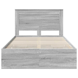 Σκελετός Κρεβατιού Γκρίζο Σονομα 120 x 190 cm Μηχανήματος Ξύλο