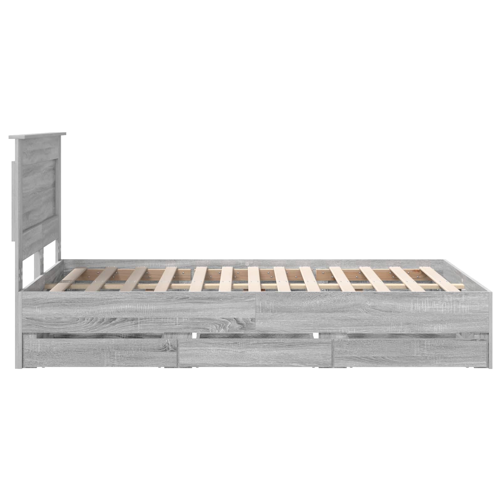 Σκελετός Κρεβατιού Γκρίζο Σονομα 120 x 190 cm Μηχανήματος Ξύλο