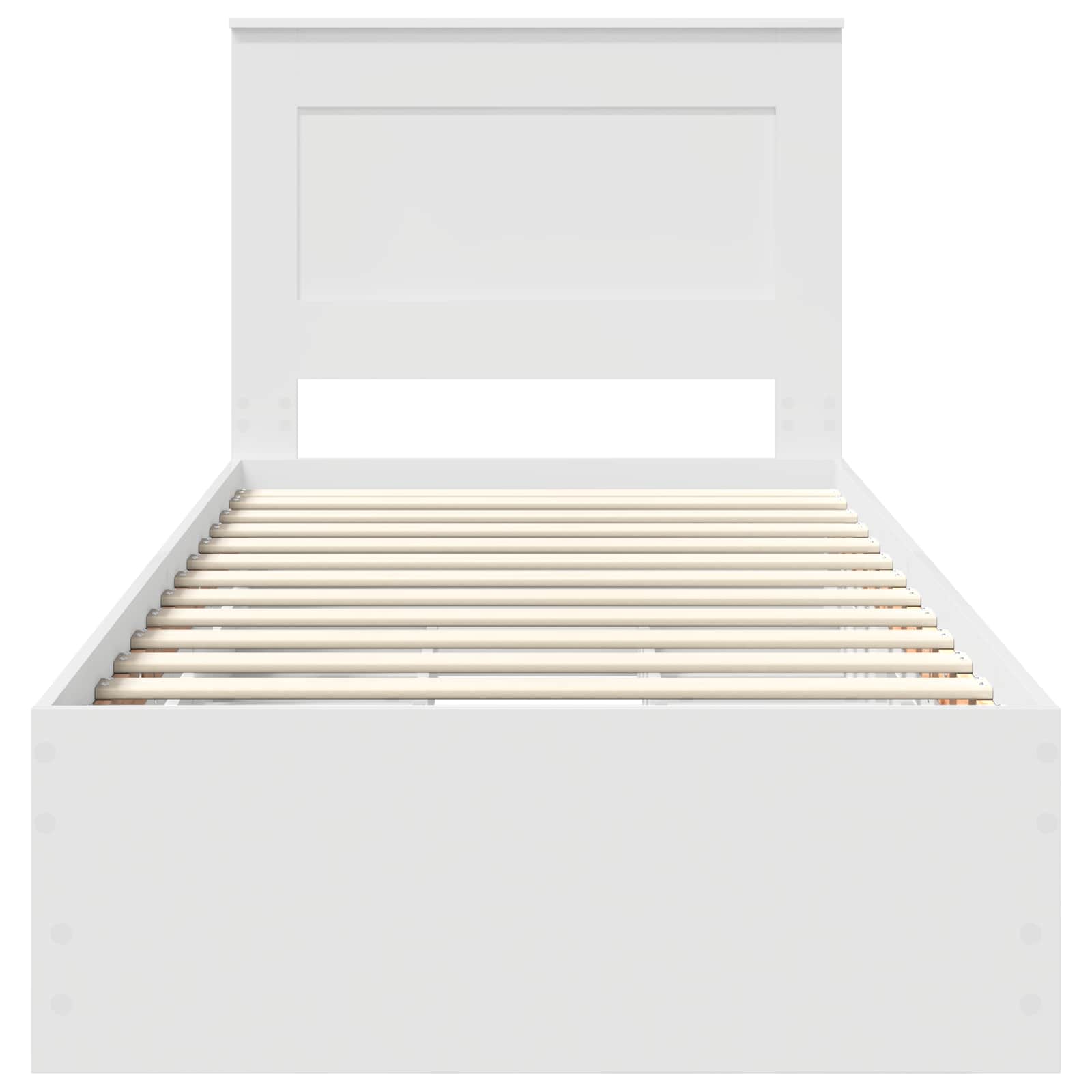 Σκελετός Κρεβατιού Λευκό 100 x 200 cm Μηχανήματος Ξύλο - Pakobazaar