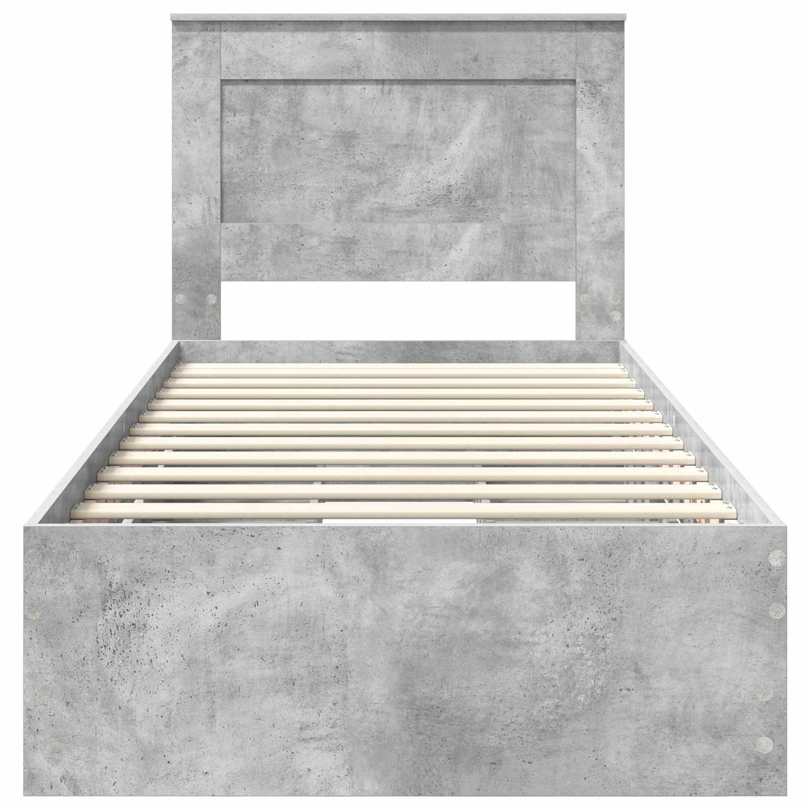 Σκελετός Κρεβατιού Σκυρόδεμα Γκρι 90 x 190 cm Μηχανήματος Ξύλο