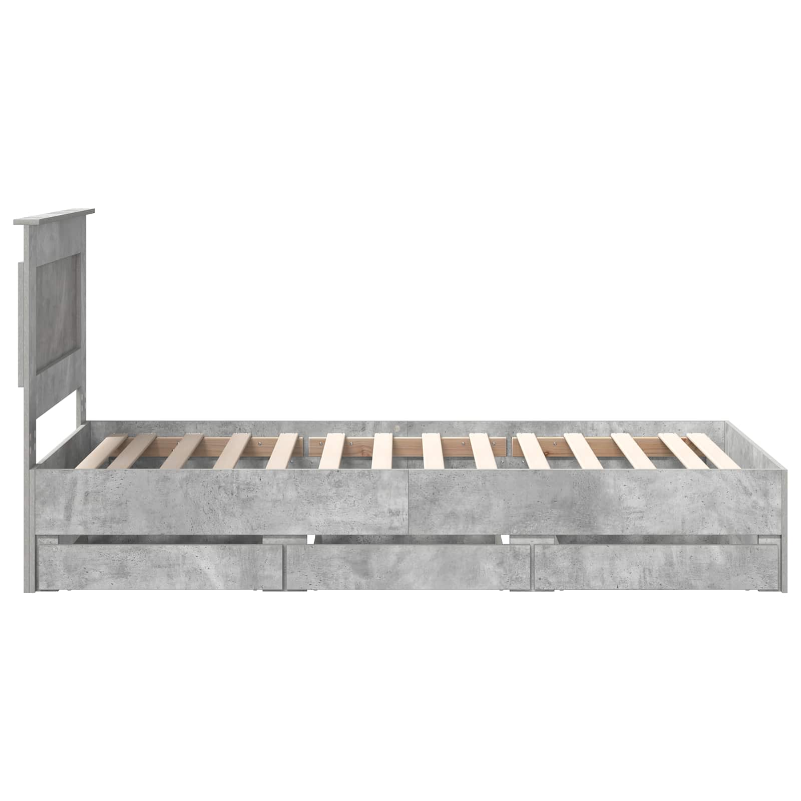 Σκελετός Κρεβατιού Σκυρόδεμα Γκρι 90 x 190 cm Μηχανήματος Ξύλο