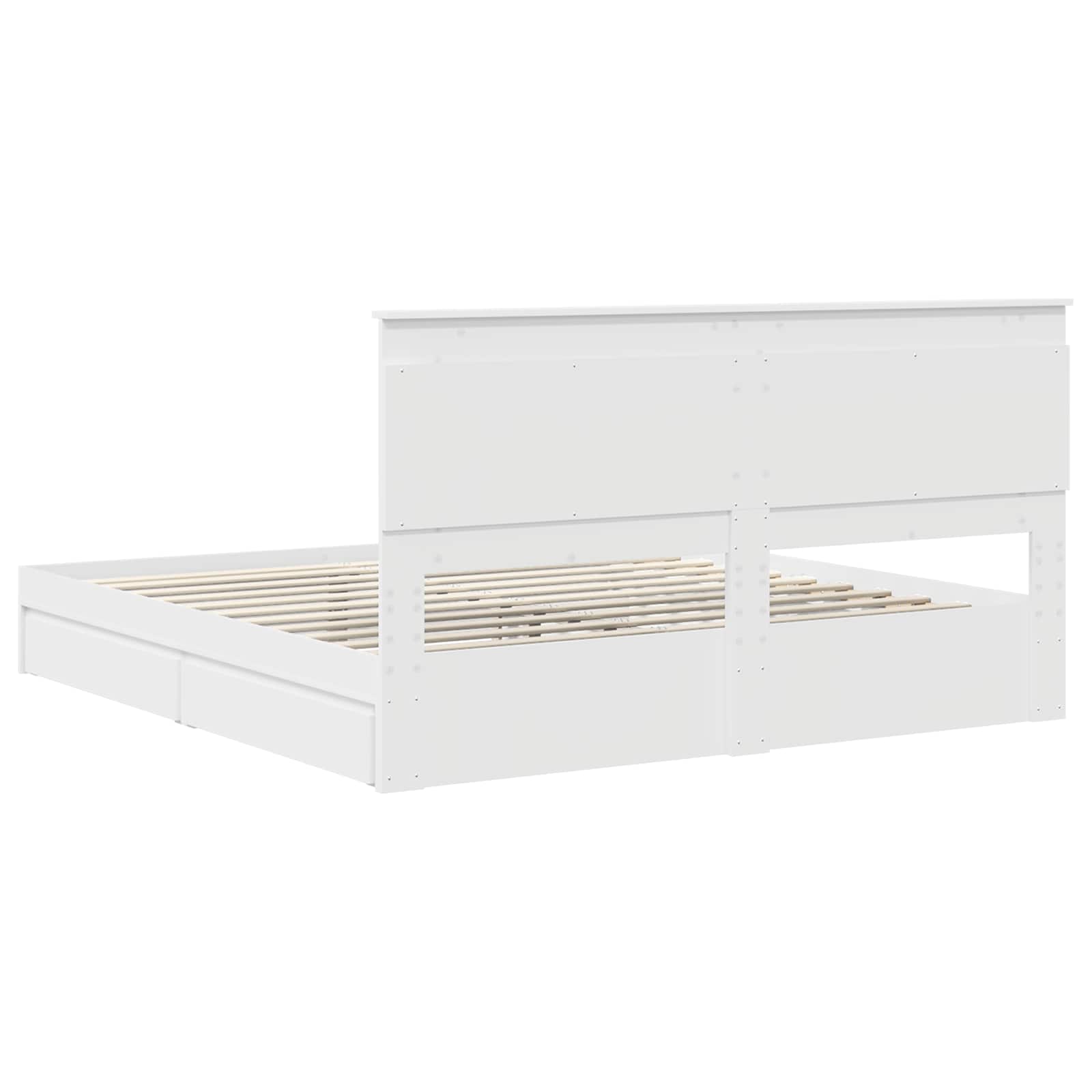 Κρεβάτι Αποθήκης Λευκό 200 x 200 cm Επεξεργασμένο ξύλο