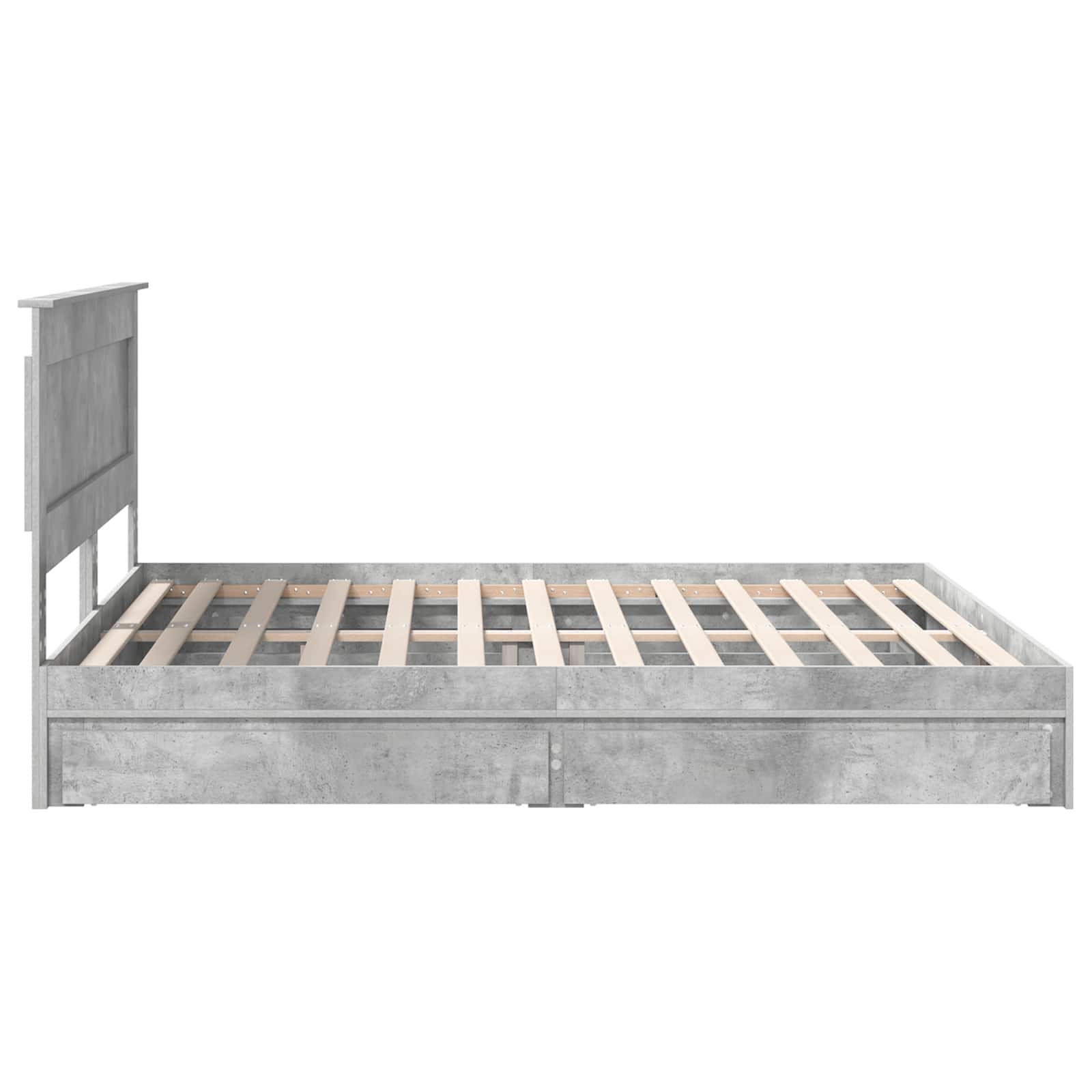 Κρεβάτι Αποθήκης Σκυρόδεμα Γκρι 180 x 200 cm Επεξεργασμένο ξύλο