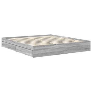 Κρεβάτι Αποθήκης Γκρίζο Σονομα 180 x 200 cm Επεξεργασμένο Ξύλο - Pakobazaar