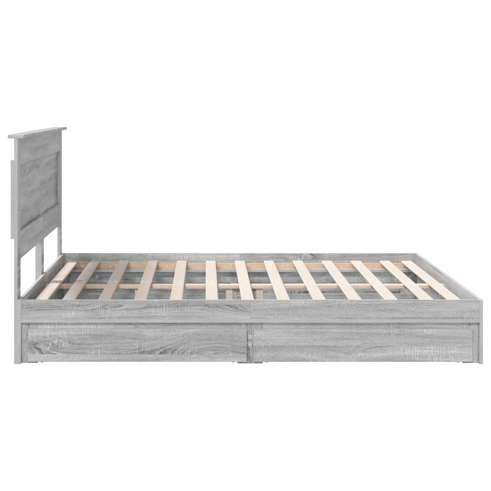 Κρεβάτι Αποθήκης Γκρίζο Σονομα 180 x 200 cm Επεξεργασμένο Ξύλο - Pakobazaar