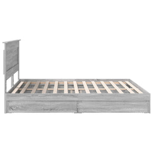 Κρεβάτι Αποθήκης Γκρίζο Σονομα 180 x 200 cm Επεξεργασμένο Ξύλο - Pakobazaar