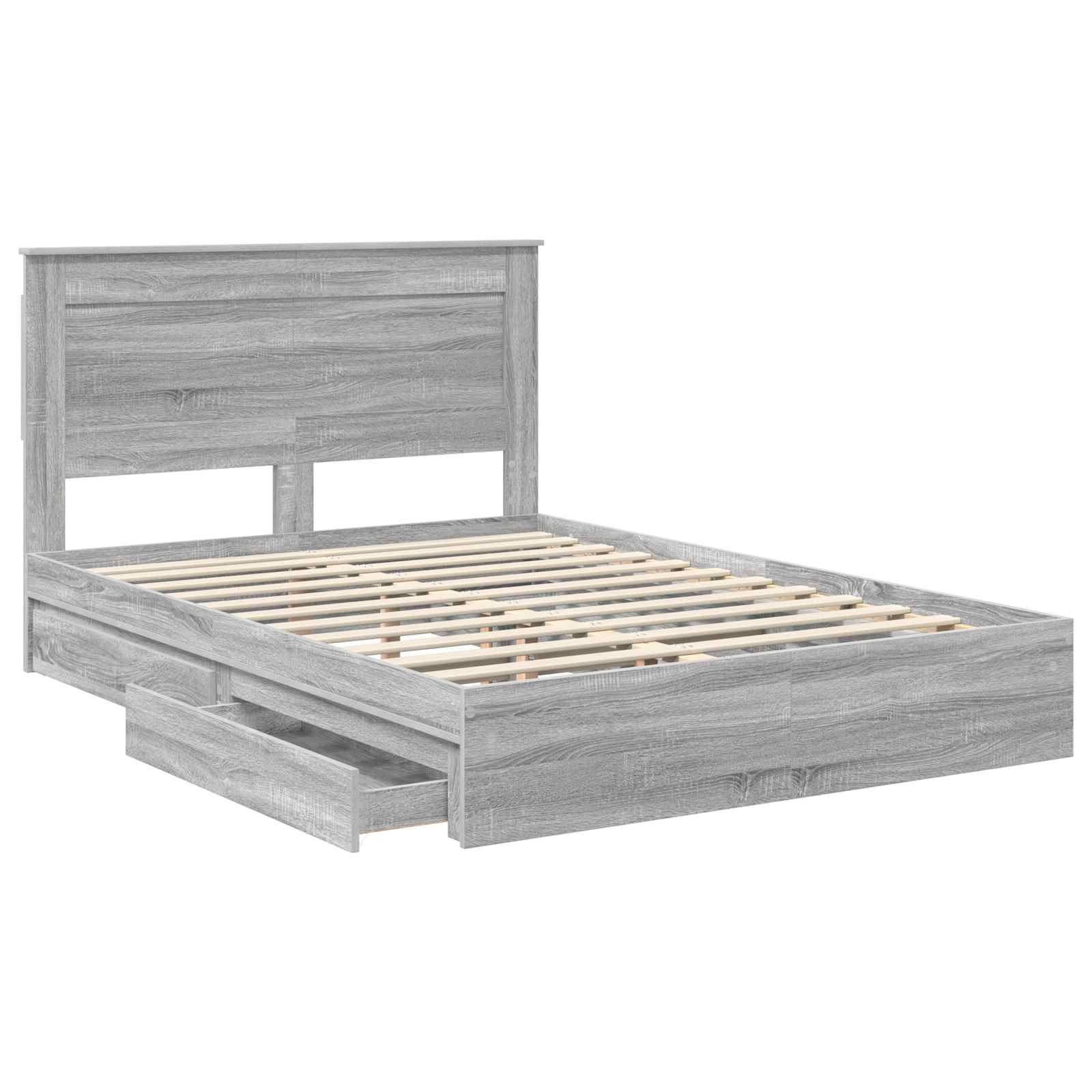Κρεβάτι Αποθήκης Γκρίζο Σονομα 150 x 200 cm Επεξεργασμένο ξύλο - Pakobazaar