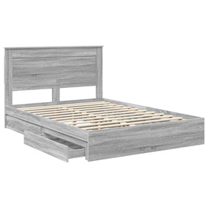 Κρεβάτι Αποθήκης Γκρίζο Σονομα 150 x 200 cm Επεξεργασμένο Ξύλο
