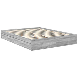 Κρεβάτι Αποθήκης Γκρίζο Σονομα 150 x 200 cm Επεξεργασμένο Ξύλο