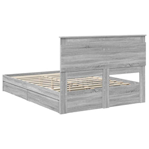Κρεβάτι Αποθήκης Γκρίζο Σονομα 150 x 200 cm Επεξεργασμένο Ξύλο