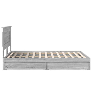 Κρεβάτι Αποθήκης Γκρίζο Σονομα 150 x 200 cm Επεξεργασμένο Ξύλο