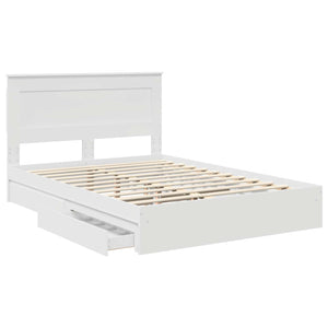 Κρεβάτι Αποθήκης Λευκό 140 x 200 cm Επεξεργασμένο Ξύλο - Pakobazaar
