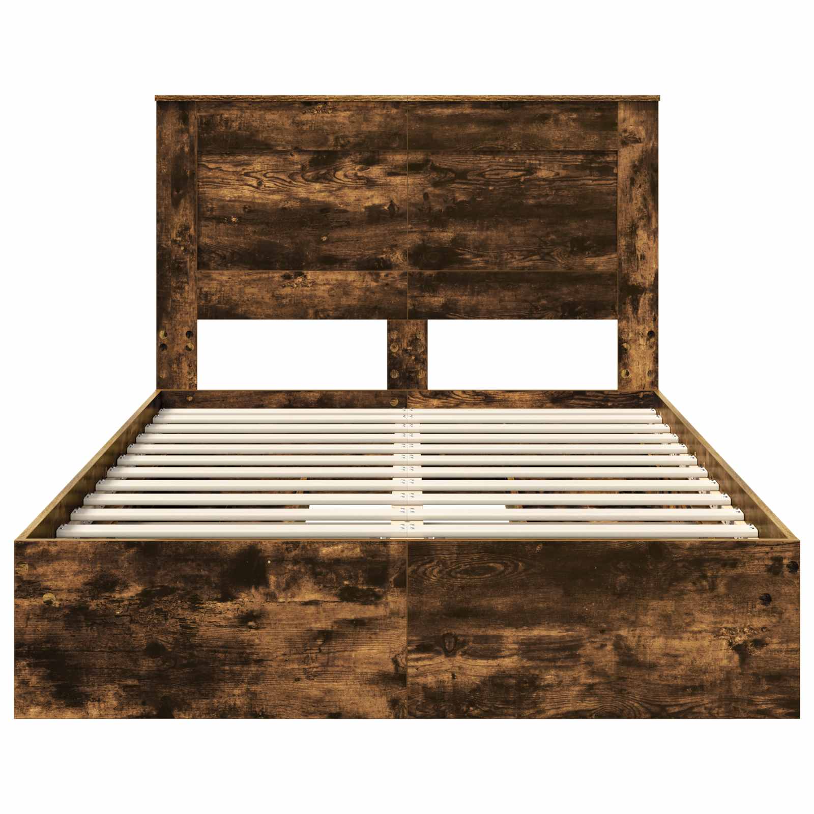 Κρεβάτι Αποθήκης Καπνιστό Δρύς 135 x 190 cm Επεξεργασμένο ξύλο
