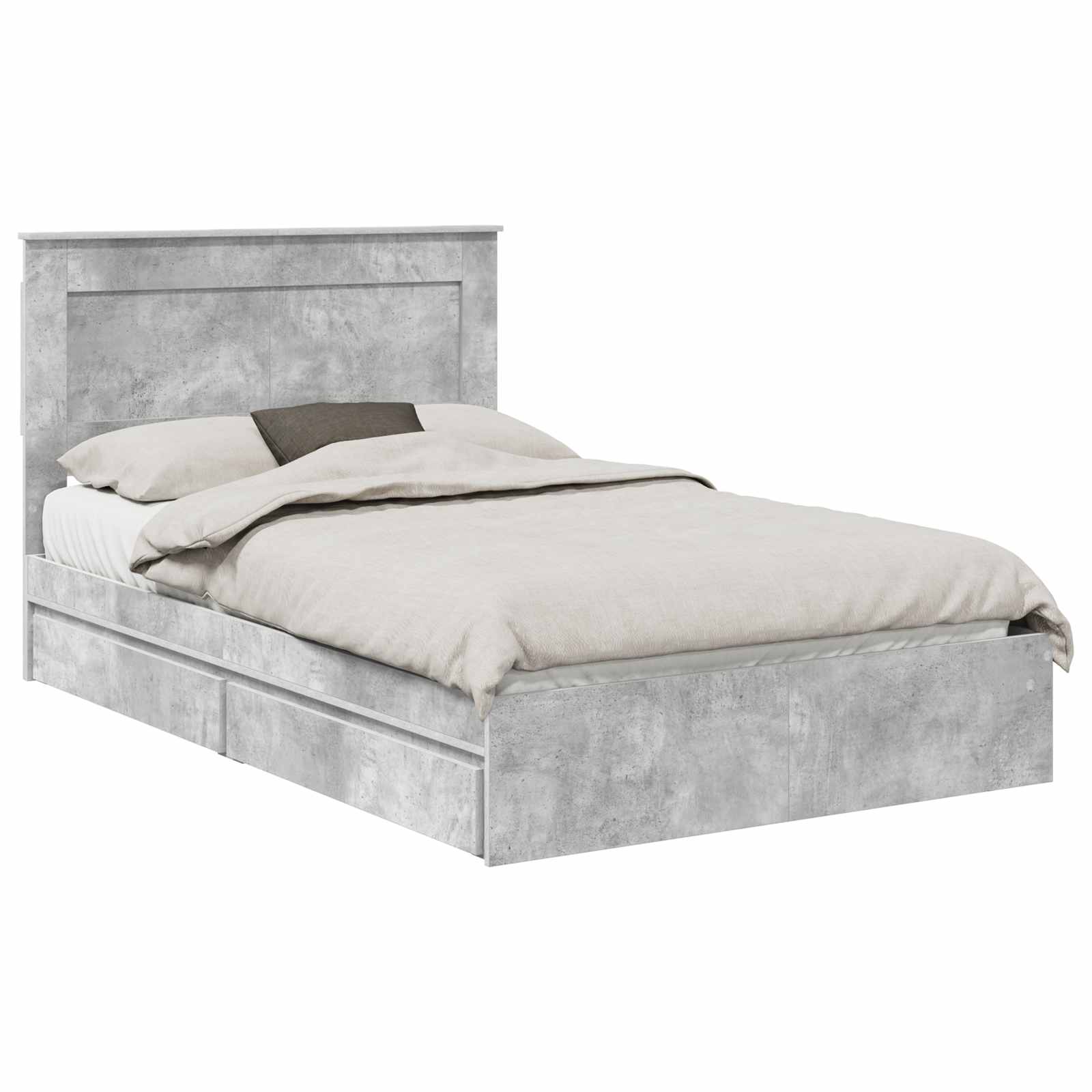 Κρεβάτι Αποθήκης Σκυρόδεμα Γκρι 120 x 190 cm Επεξεργασμένο Ξύλο