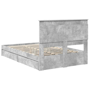Κρεβάτι Αποθήκης Σκυρόδεμα Γκρι 120 x 190 cm Επεξεργασμένο Ξύλο