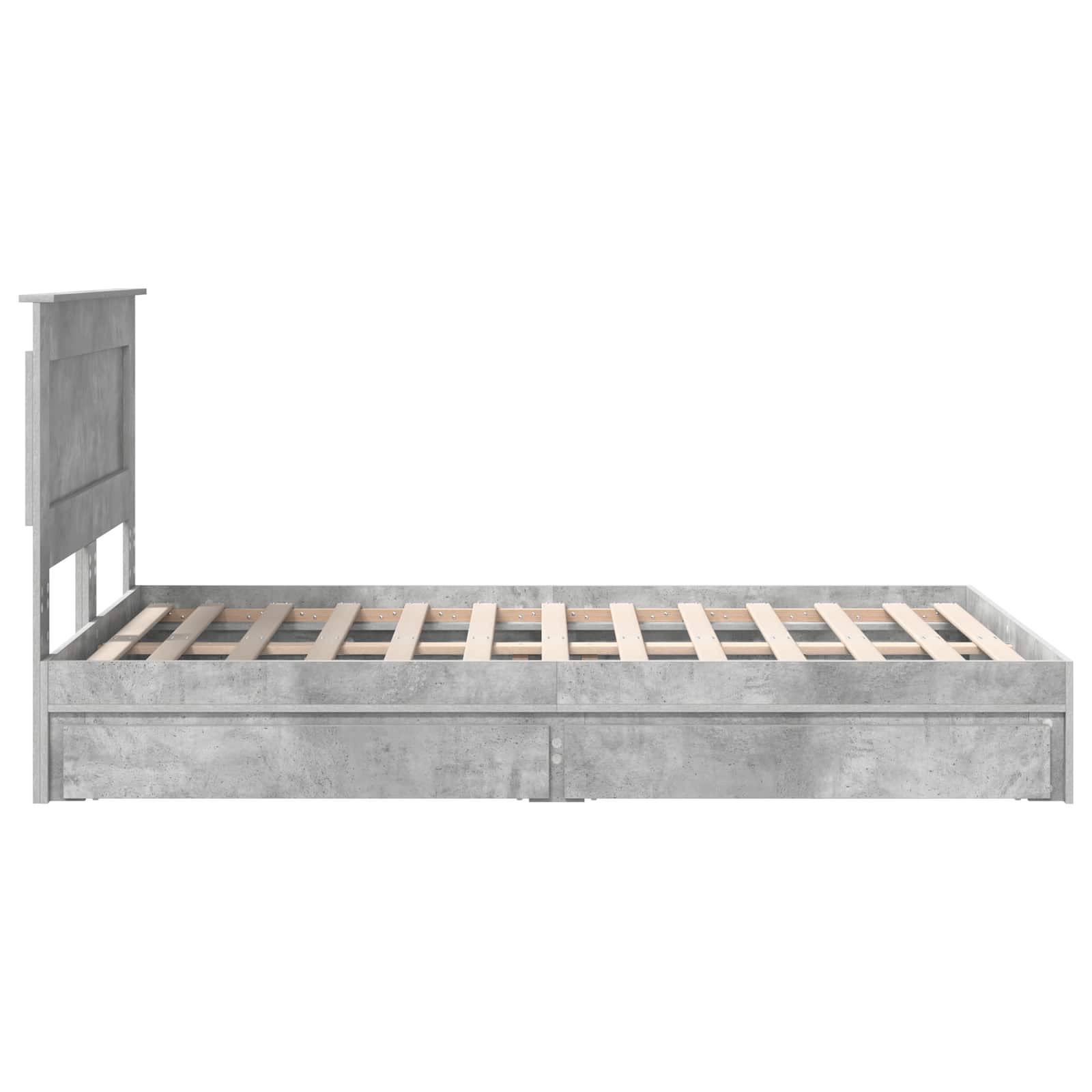 Κρεβάτι Αποθήκης Σκυρόδεμα Γκρι 120 x 190 cm Επεξεργασμένο Ξύλο
