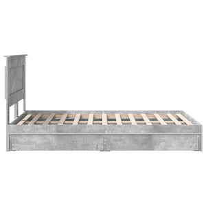 Κρεβάτι Αποθήκης Σκυρόδεμα Γκρι 120 x 190 cm Επεξεργασμένο Ξύλο