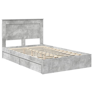 Κρεβάτι Αποθήκης Σκυρόδεμα Γκρι 120 x 200 cm Επεξεργασμένο Ξύλο