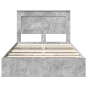 Κρεβάτι Αποθήκης Σκυρόδεμα Γκρι 120 x 200 cm Επεξεργασμένο Ξύλο