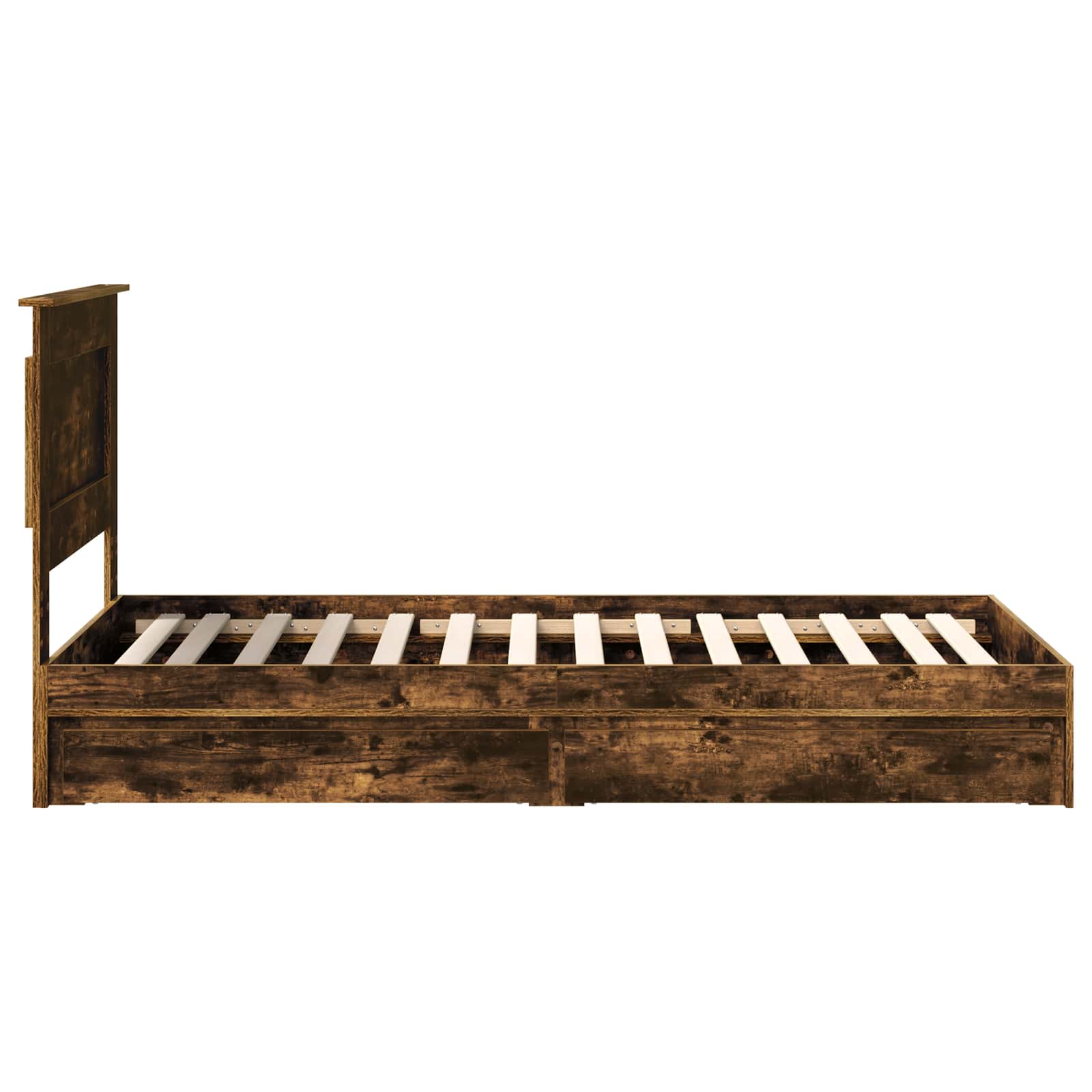 Κρεβάτι Αποθήκης Καπνιστό Δρύς 100 x 200 cm Επεξεργασμένο ξύλο