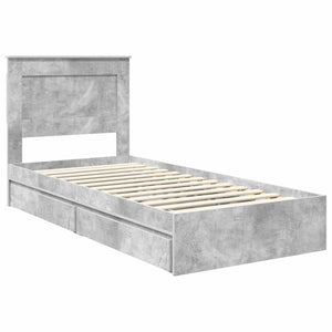 Κρεβάτι Αποθήκης Σκυρόδεμα Γκρι 90 x 190 cm Επεξεργασμένο Ξύλο
