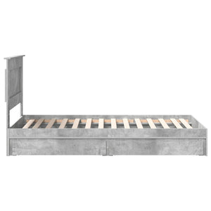 Κρεβάτι Αποθήκης Σκυρόδεμα Γκρι 90 x 190 cm Επεξεργασμένο Ξύλο