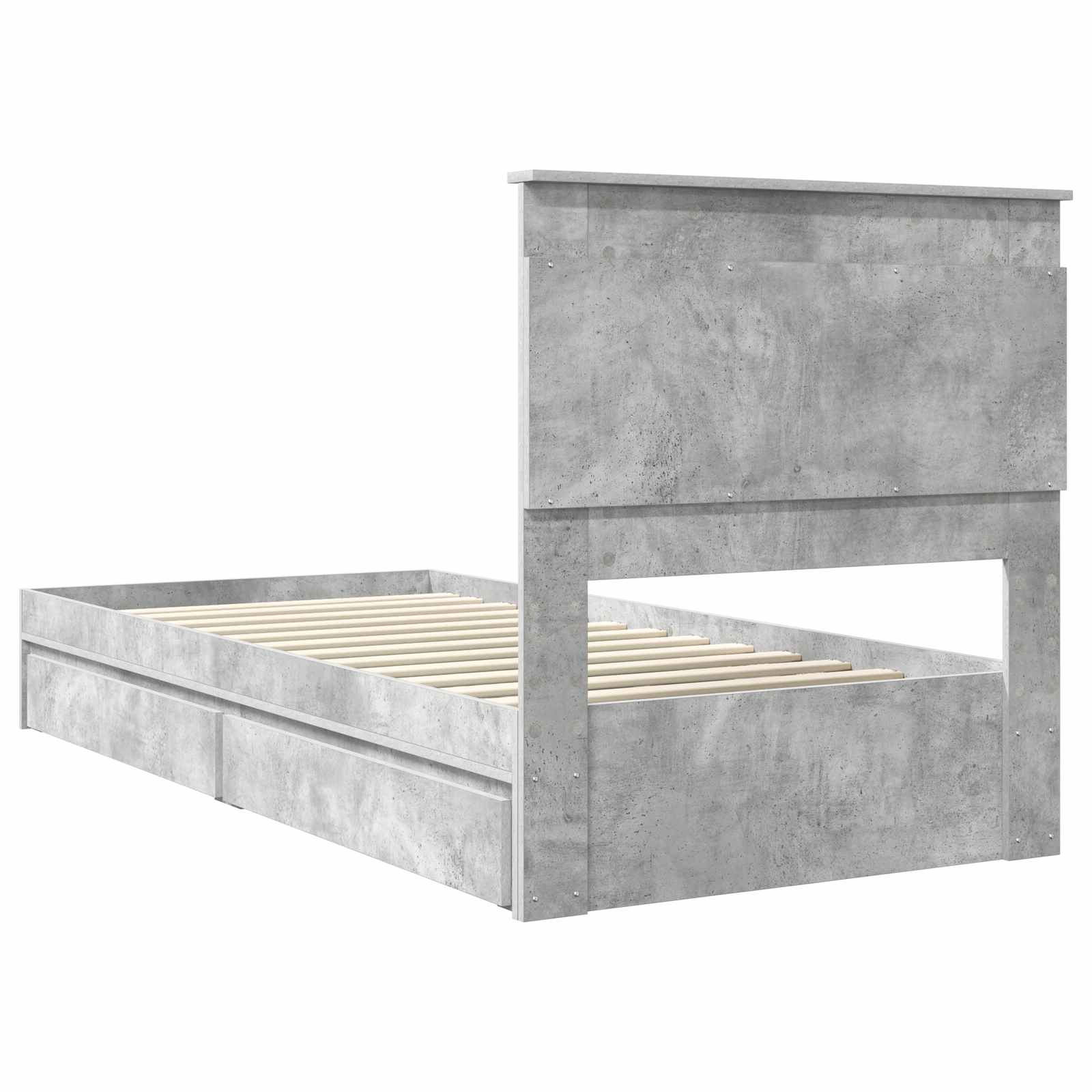 Κρεβάτι Αποθήκης Σκυρόδεμα Γκρι 90 x 200 cm Επεξεργασμένο ξύλο - Pakobazaar