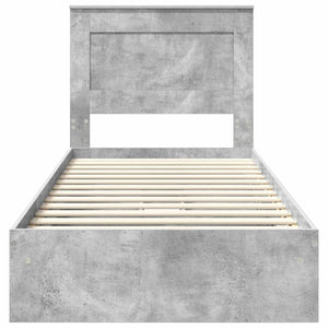 Κρεβάτι Αποθήκης Σκυρόδεμα Γκρι 90 x 200 cm Επεξεργασμένο Ξύλο