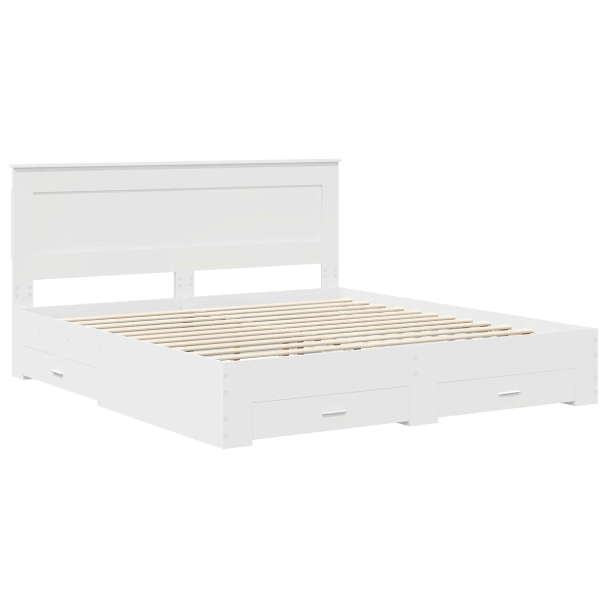 Σκελετός Κρεβατιού Λευκό 180 x 200 cm Επεξεργασμένο Ξύλο - Pakobazaar