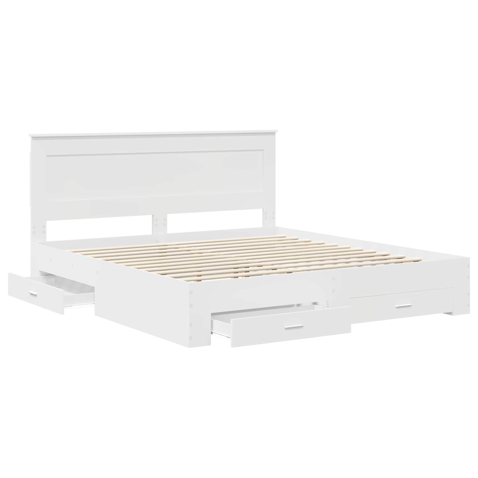 Σκελετός Κρεβατιού Λευκό 180 x 200 cm Επεξεργασμένο Ξύλο - Pakobazaar