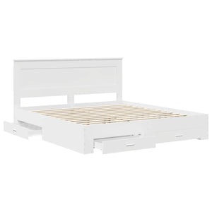 Σκελετός Κρεβατιού Λευκό 180 x 200 cm Επεξεργασμένο Ξύλο - Pakobazaar