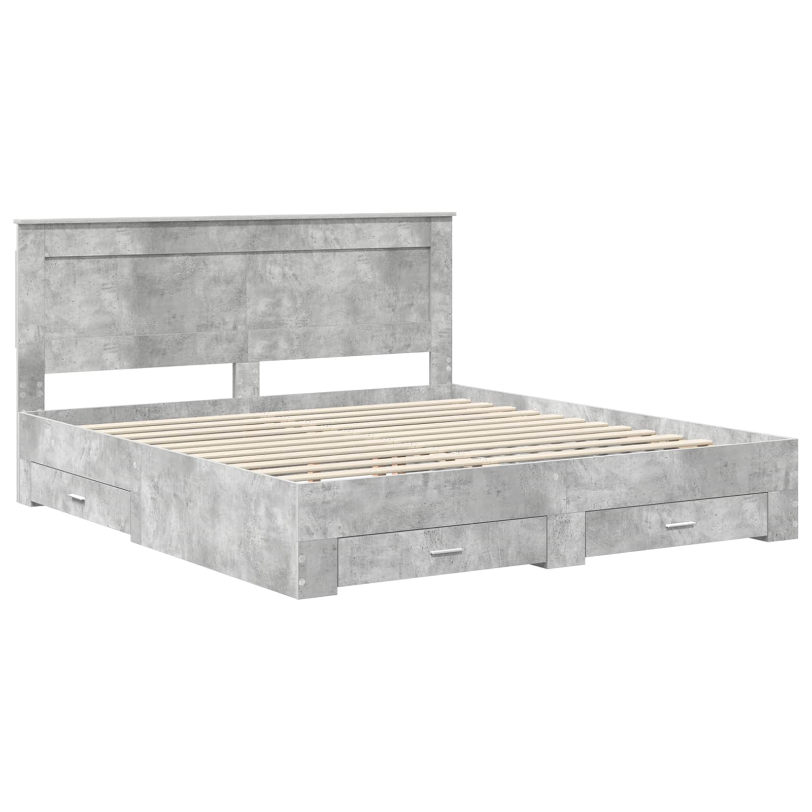 Σκελετός Κρεβατιού με κεφαλάρι Σκυρόδεμα Γκρι 180 x 200 cm