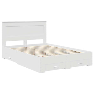 Σκελετός Κρεβατιού Λευκό 140 x 190 cm Επεξεργασμένο Ξύλο - Pakobazaar