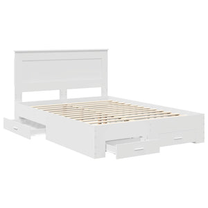 Σκελετός Κρεβατιού Λευκό 140 x 190 cm Επεξεργασμένο Ξύλο - Pakobazaar