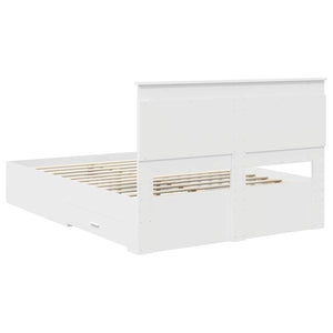 Σκελετός Κρεβατιού Λευκό 140 x 190 cm Επεξεργασμένο Ξύλο - Pakobazaar