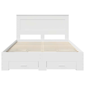 Σκελετός Κρεβατιού Λευκό 140 x 190 cm Επεξεργασμένο Ξύλο - Pakobazaar
