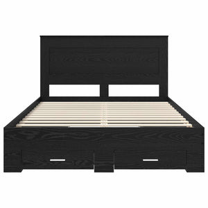 Σκελετός Κρεβατιού Μαύρη Οξυά 140 x 190 cm Επεξεργασμένο Ξύλο